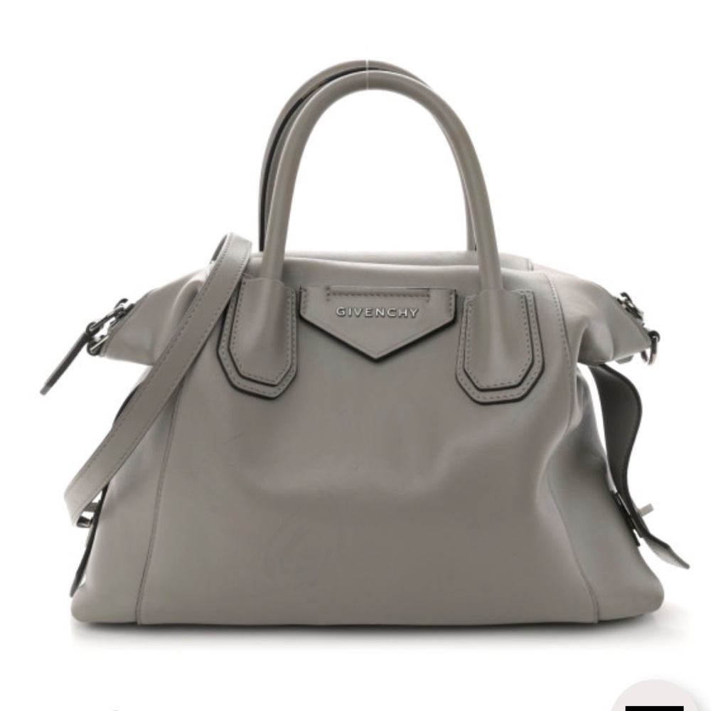 NWT Givenchy Antigona Medium Soft Leather Top Handles Tote In Stone Grey - Picture 3 of 10
